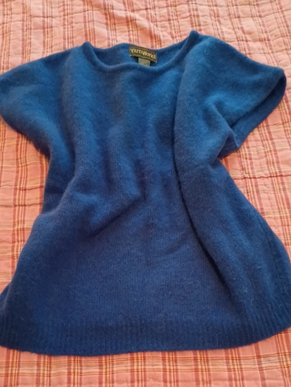 Women's Short-Sleeve Crewneck Sweater in Deep Blue